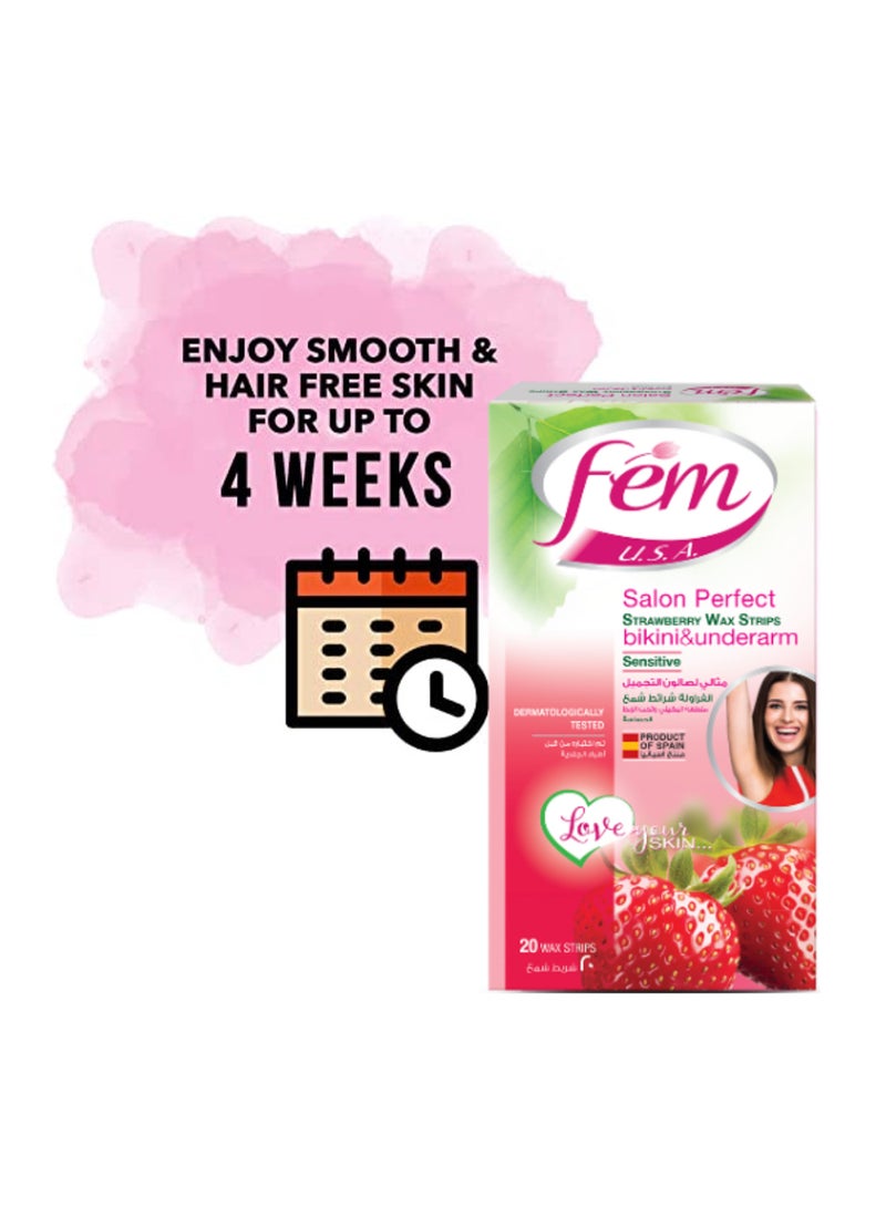 fem - Wax Strips Bikini And Underarm Pink One Size - Image 1