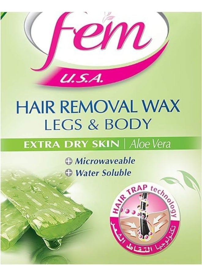 fem USA Hair Removel Wax Legs And Body For Extra Dry Skin With Aloe Vera 450grams  - Image 3