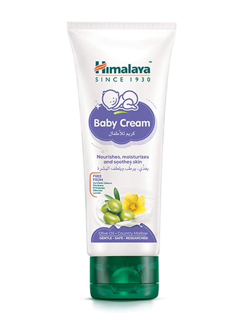 هيمالايا كريم الأطفال بتركيبة كريمة غنية بزيت الزيتون والملوخية، 100 مل من البارابين والفثالات والصبغة - Image 1