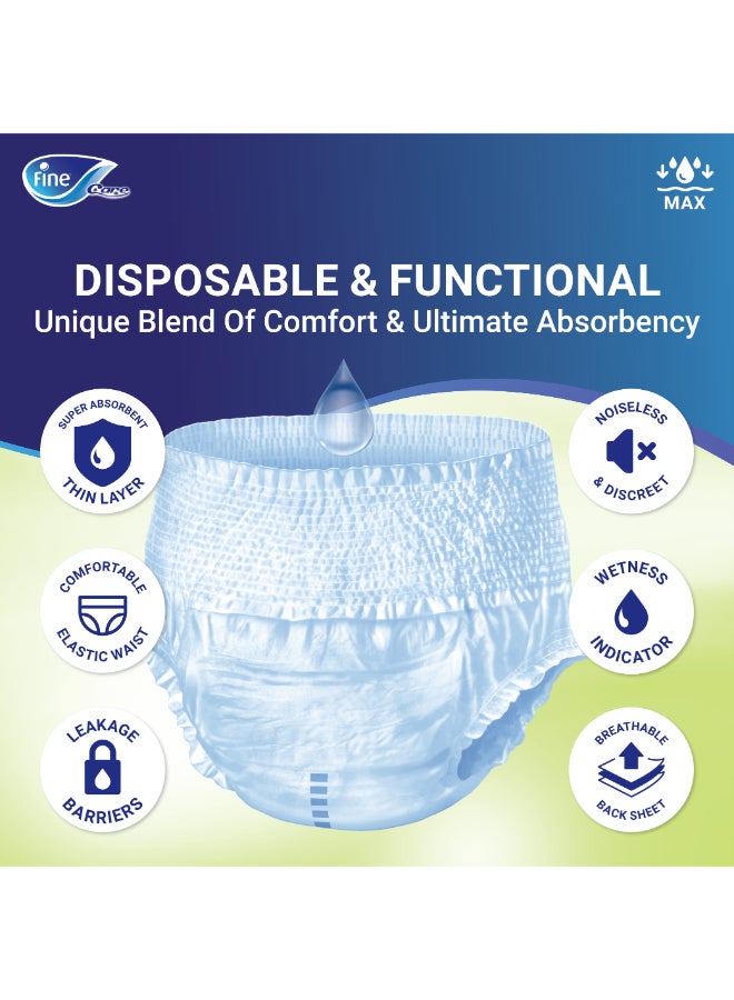 Fine Care - Incontinence Unisex Adult Pull-Up Diapers - Medium Waist Size 80-110cm - Image 1