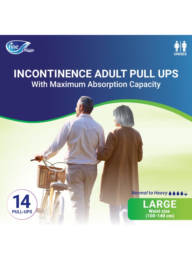 Fine Care - Incontinence Unisex Adult Pull Up Diaper - Large Waist Size 100-140cm - Image 1