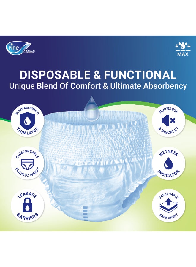 Fine Care - Incontinence Unisex Adult Pull Up Diaper - Large Waist Size 100-140cm - Image 1