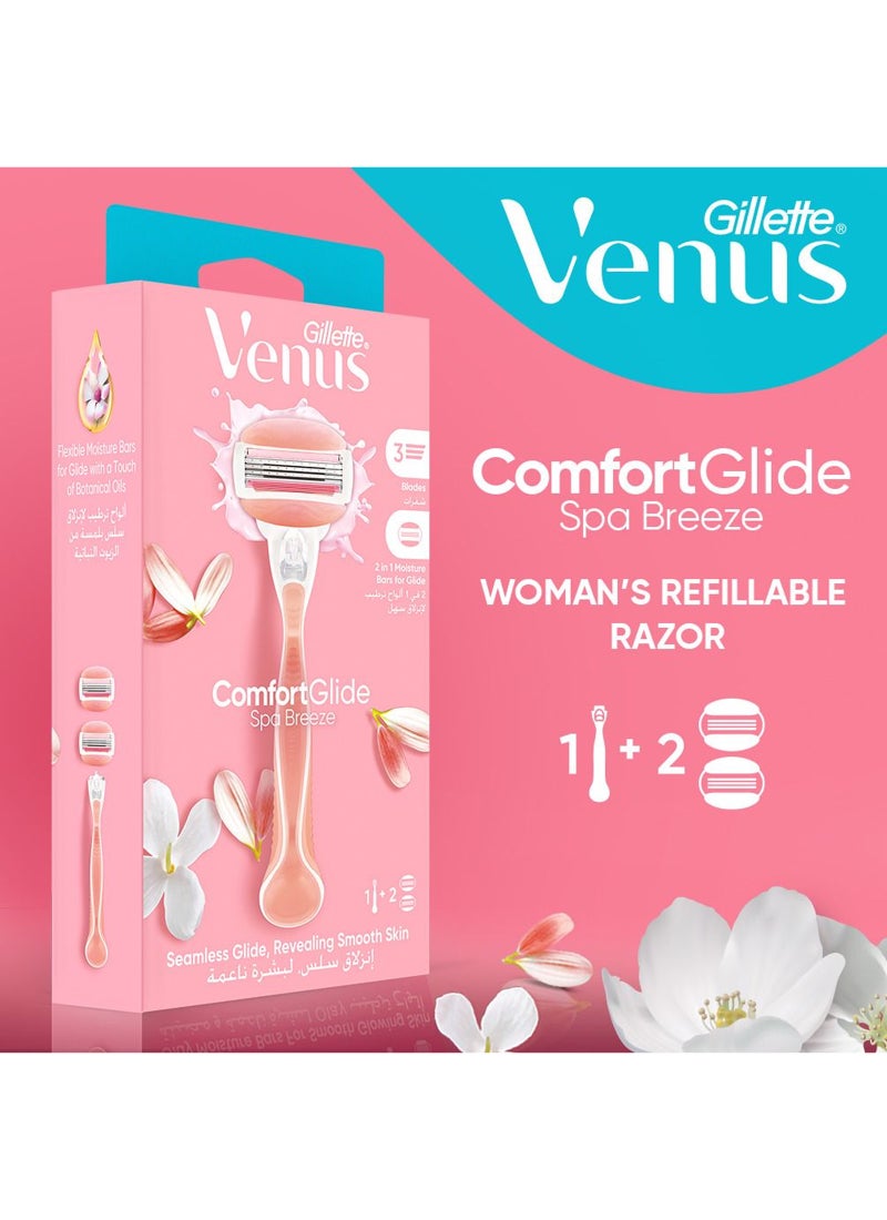 فينوس مجموعة شفرة حلاقة كومفورت جلايد سبا بريز من قطعتين - Image 2