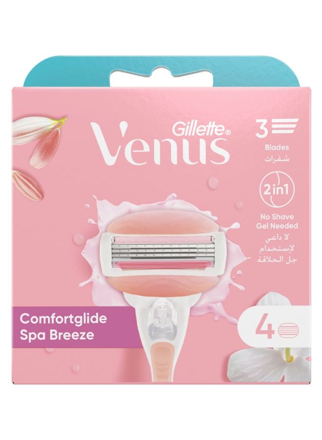 Venus Gillette Spa Breeze Women's Razor Blade Refills 4 Count  - Image 1