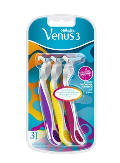 Gillette Gillette Venus3 Disposable Razors Pack of 3 Multicolour  - Image 1