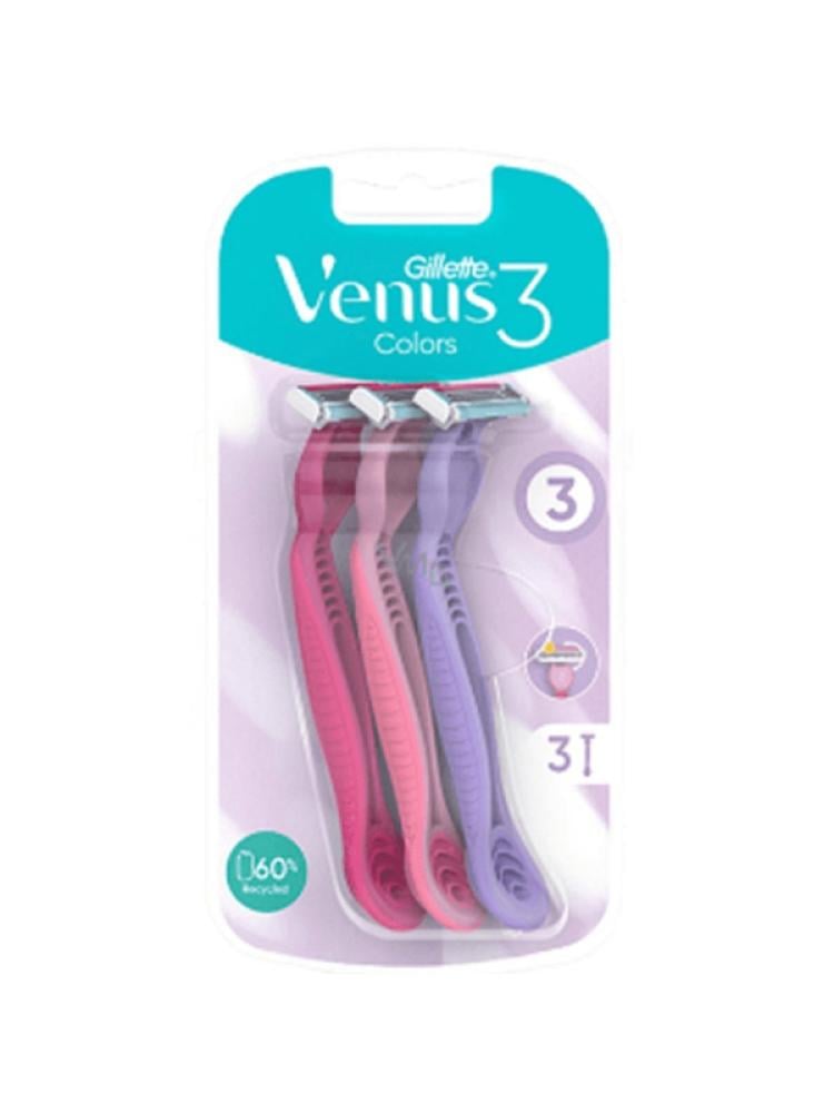Gillette Venus3 Disposable Razors Pack of 3 Multicolour - Image 1