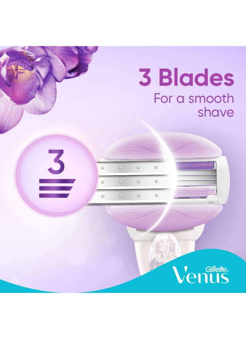 Venus ComfortGlide SPA Breeze Woman's Refillable Razor: 1 Handle +2 Blade Refill Breeze - Image 5