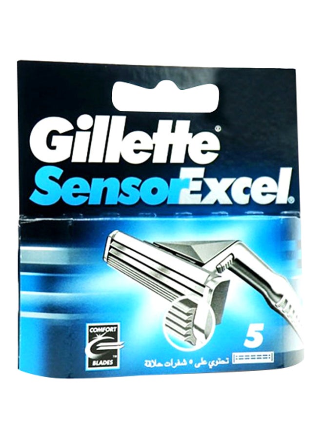 Gillette - Sensor Excel Men's Razor Blades, 5 Refills - Image 1