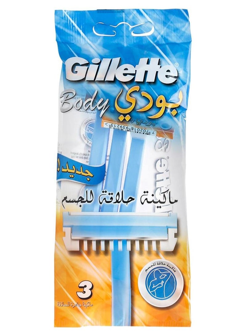 مجموعة ماكينة حلاقة للجسم للاستعمال لمرة واحدة مكونة من 3 قطع One Size - Image 1