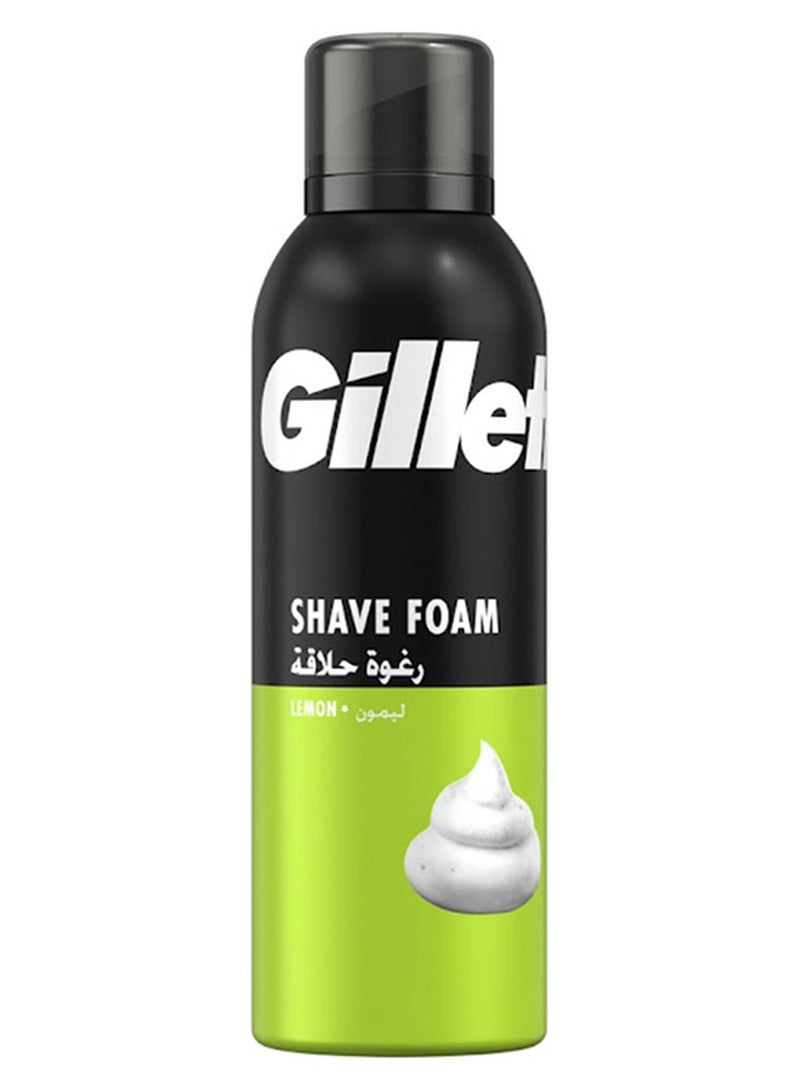 Gillette Shave Foam Lemon Flavour 200ml - Image 1