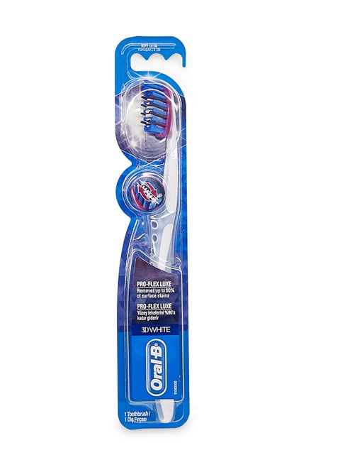 Oral B 3D White Luxe Pro-Flex Soft Manual Toothbrush 1 Count Multicolour 38 Soft