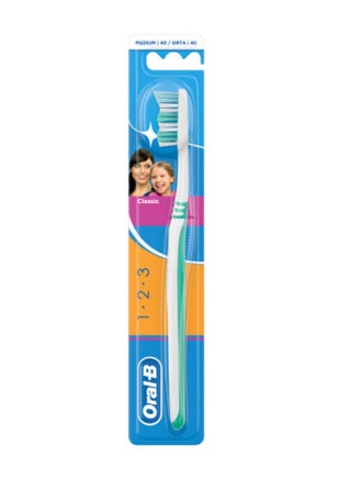 123 Classic Daily Clean Medium Manual Toothbrush 1 Count Multicolour medium - pnsku/N11293786A/45/_/1728233982/58aea04c-565e-4be5-87f5-c55d036a0b9b