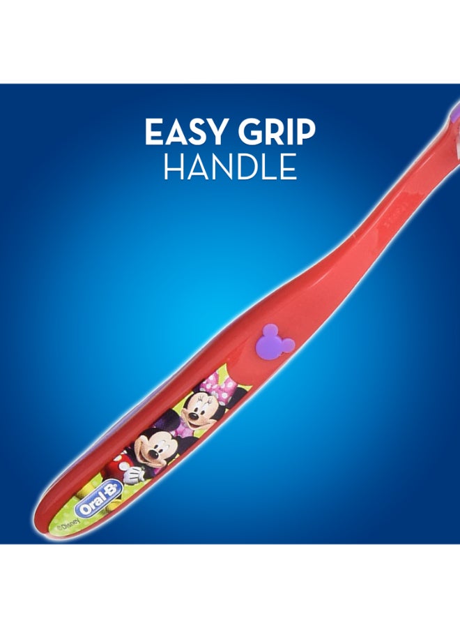 Oral-B Baby Stages 2 Disney Mickey Mouse Manual Extra Soft Toothbrush 2-4 Years Assorted  - Image 5