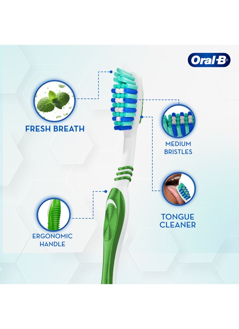 Oral-B 3D White Fresh Manual Toothbrush 40 Medium Pack of 2 40 Medium - Image 3