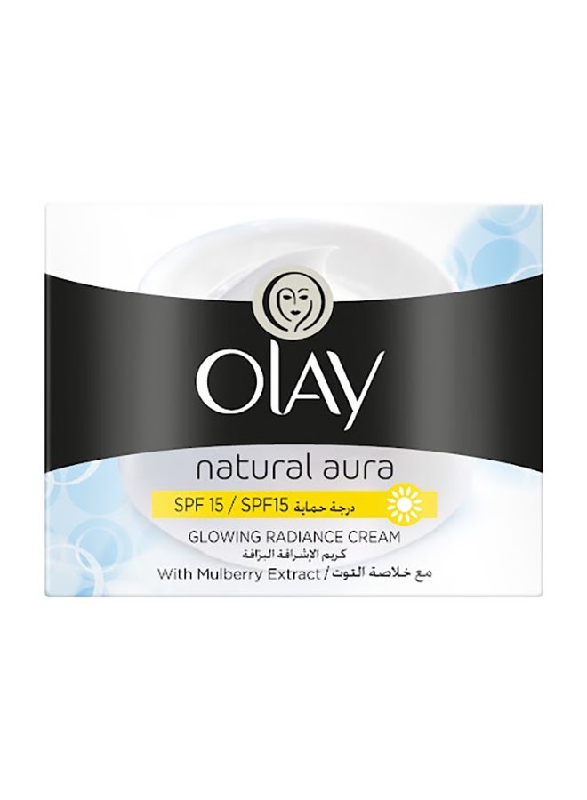Olay Natural Aura Day SPF 15 Glowing Radiance Cream With Mulberry Extract 50grams - Image 1