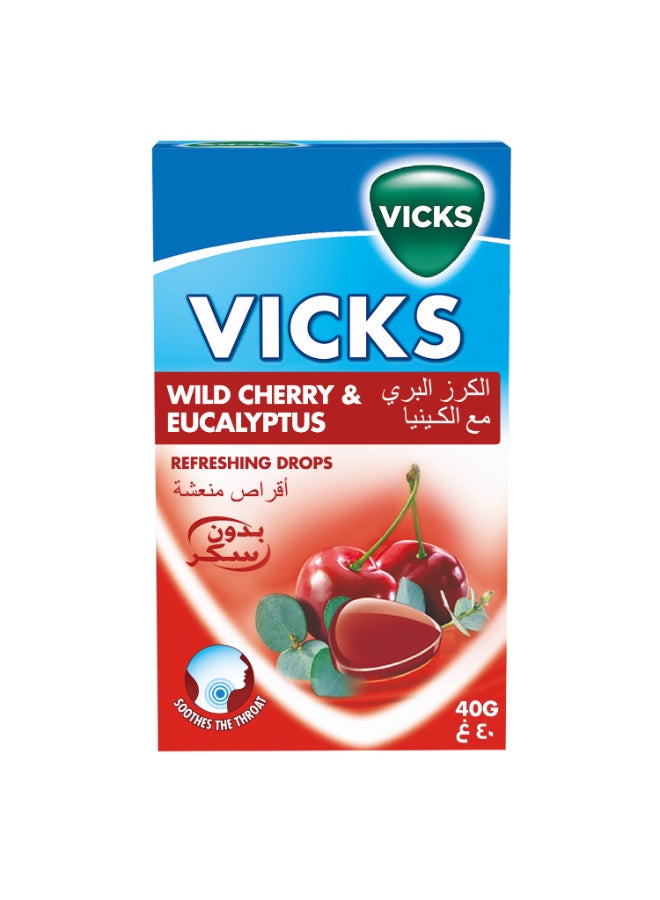 Wild Cherry And Eucalyptus Refreshing Throat Drops 20 Count