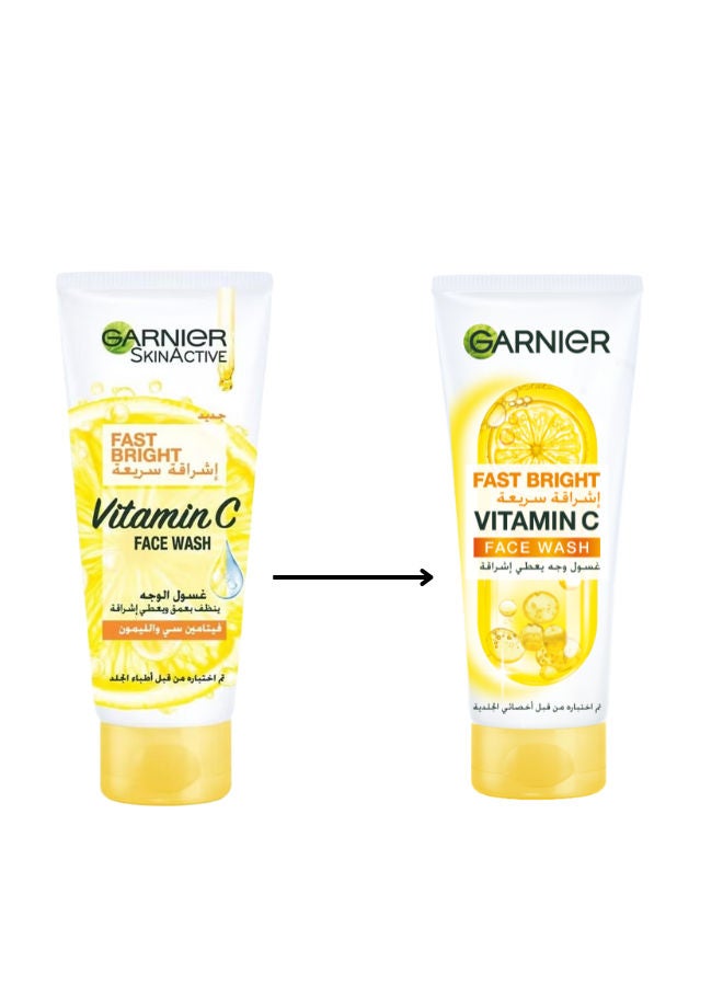 Garnier Skin Active Fast Bright Face Wash With Vitamin C And Lemon 100 ml - Image 1
