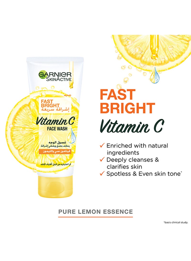 Garnier Skin Active Fast Bright Face Wash With Vitamin C And Lemon 100 ml - Image 3