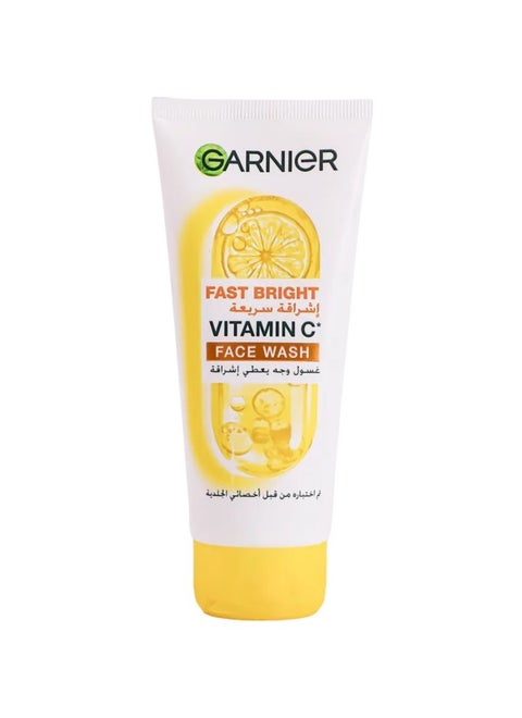 غسول الوجه للتفتيح البشرة بخلاصة الليمون فاست برايت من غارنييه سكين أكتيف ١٠٠مل شفاف 100ملليلتر
