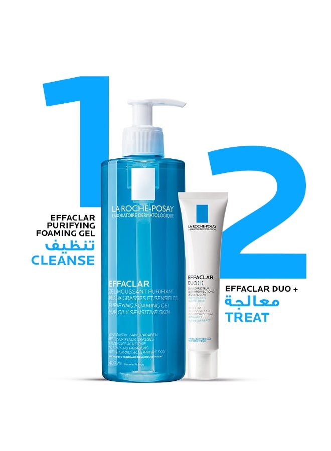 LA ROCHE-POSAY Effaclar Purifying Foaming Gel Cleanser; Acne Face Wash for Women/Men; Dermatologically-Tested Skincare Treatment for Oily & Sensitive Skin 400ML 400ml - Image 4