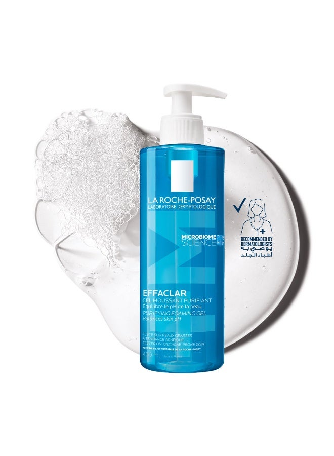 LA ROCHE-POSAY Effaclar Purifying Foaming Gel Cleanser; Acne Face Wash For Women/Men; Dermatologically-Tested Skincare Treatment For Oily & Sensitive Skin 400ml - Image 1