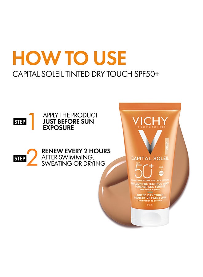 فيشي سائل واقي للوجه كابيتال سوليل بعامل حماية من الشمس 50، ملون وجاف، 50 مل 50ملليلتر - Image 3