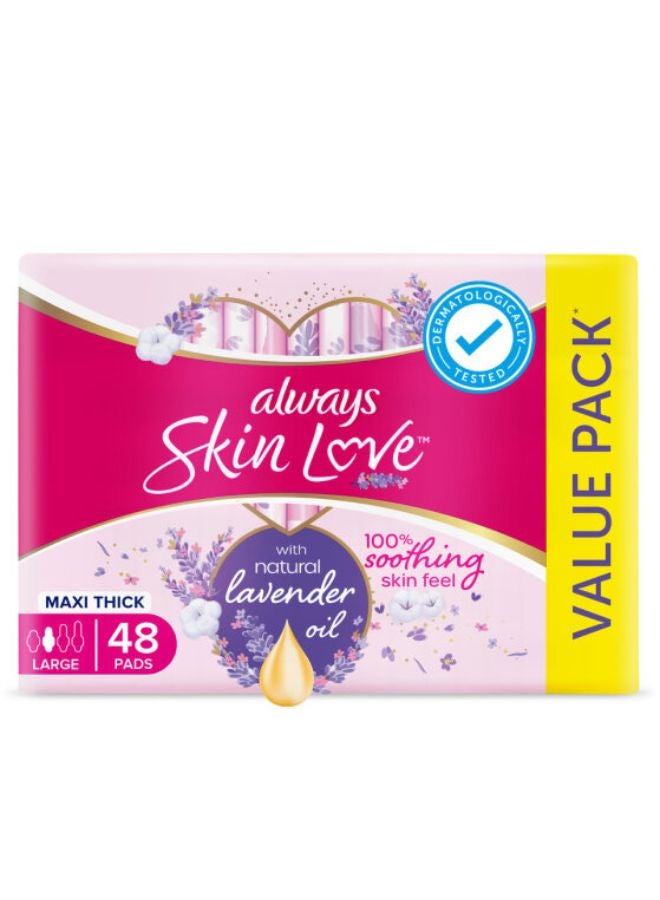 Cotton Skin Love Sanitary Large Thick Pads With Natural Lavender Oil 48 Count - pnsku/N11295133A/45/_/1706096333/34d2c11c-429c-43cb-bb3e-de812128c8ef