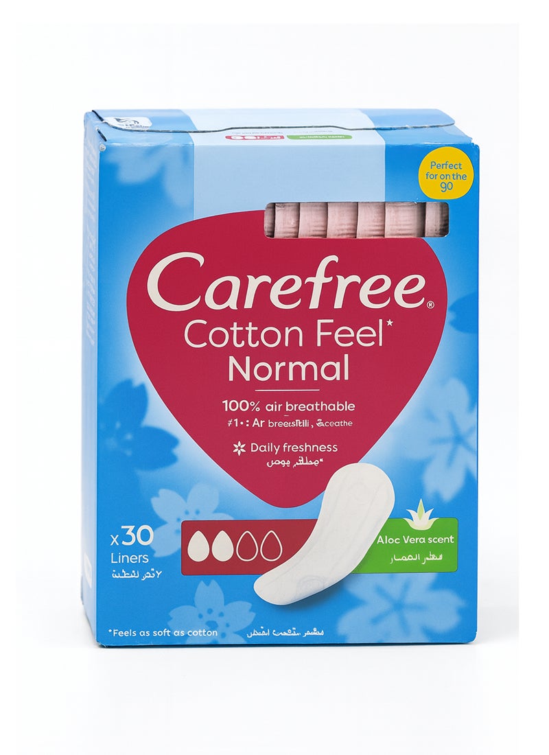 Carefree Panty Liners Cotton Aloe 30 Piece - Image 1