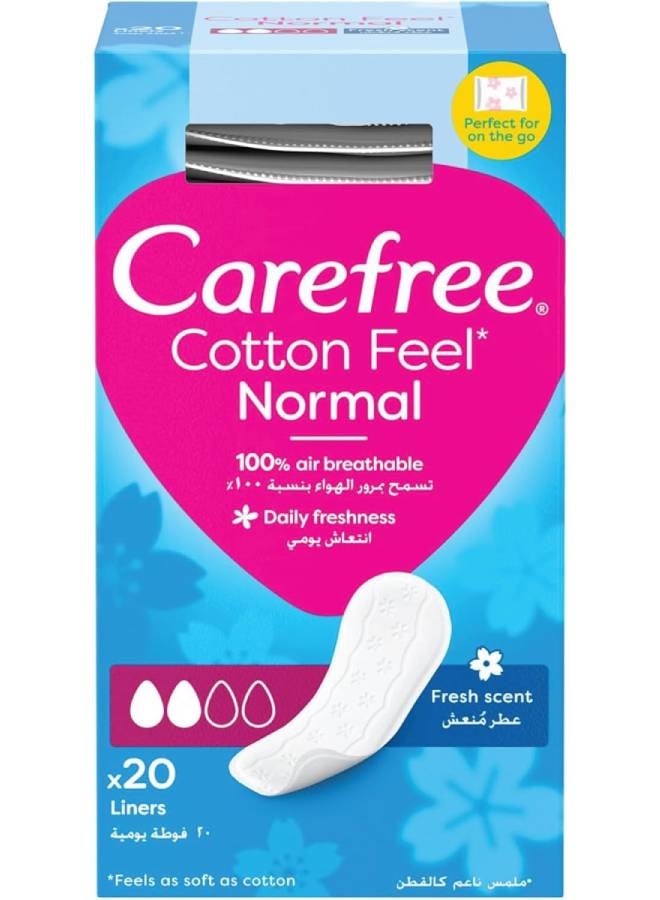 Carefree Panty Liners Cotton Fresh Scent 20 Piece pink S/M - Image 1