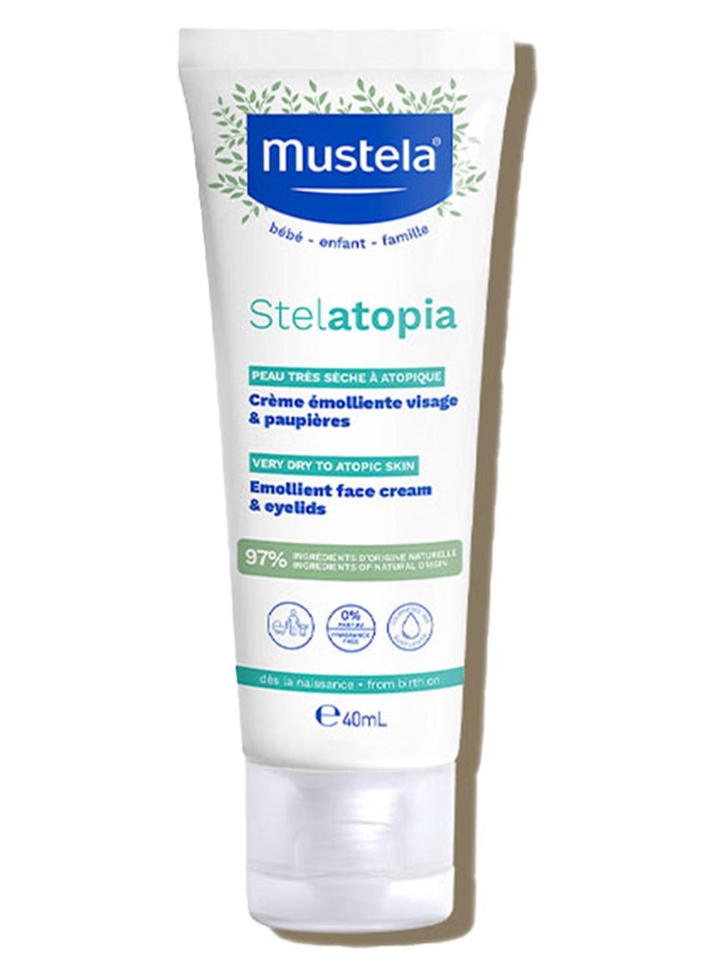 Mustela Stelatopia Emollient Skin Care Baby Face Cream For Anti Redness Action - 40 ml - Image 1