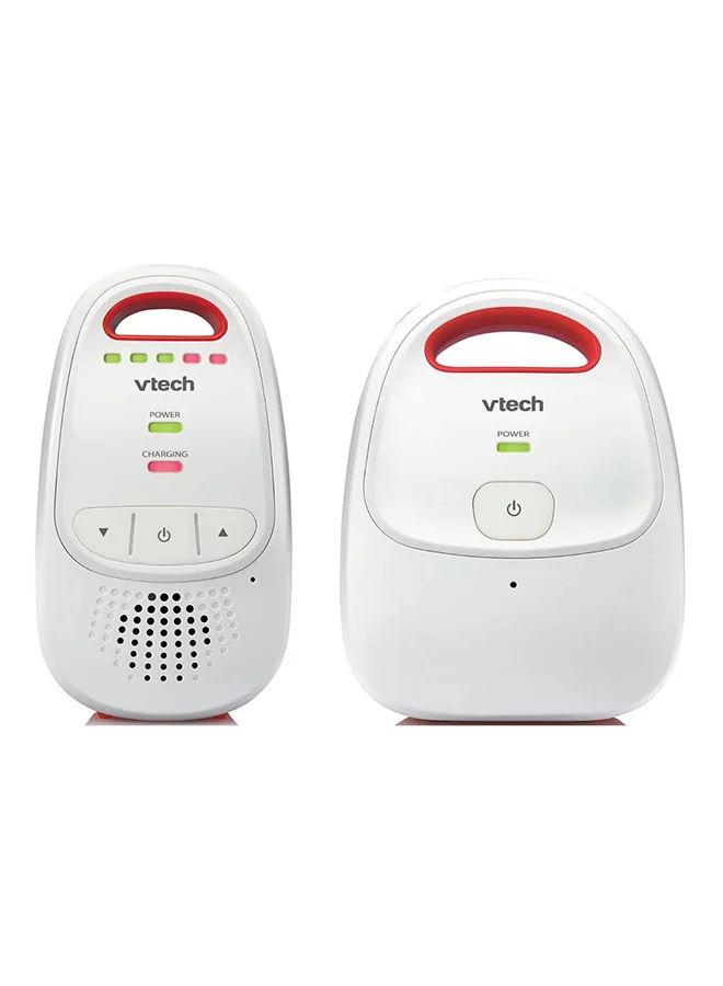 vtech Baby BM1000 Digital Audio Baby Monitor, White/Red | Long 300M Range, 5 Volume Levels, Crystal Clear Sound, DECT Digital Technology 14 Hours Battery Life