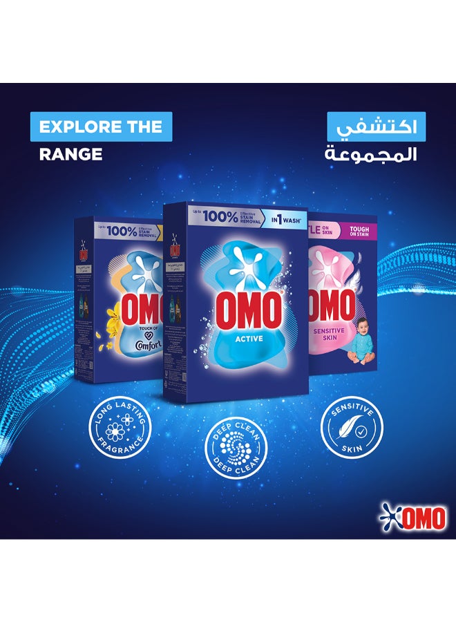 Omo - Laundry Powder Detergent For Front Load Machines Active For Unbeatable Stain Removal Blue 3kg - Image 1