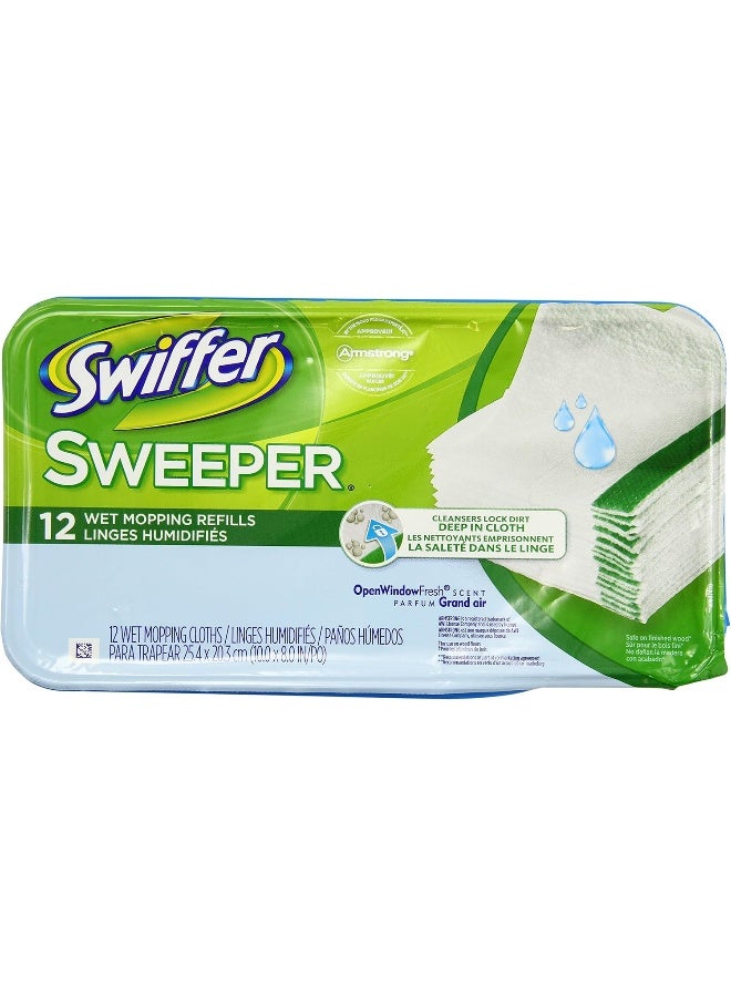 Swiffer 12 Count Sweeper Wet Mopping Cloth Refill White 28.8x16x5.5cm  - Image 3