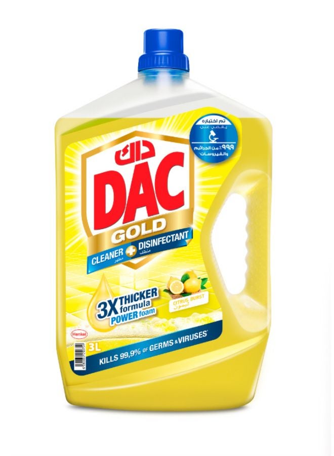 Dac - Gold Multi-Purpose Disinfectant And Liquid Cleaner With 3X Thicker Formula Citrus 3Liters - Image 1