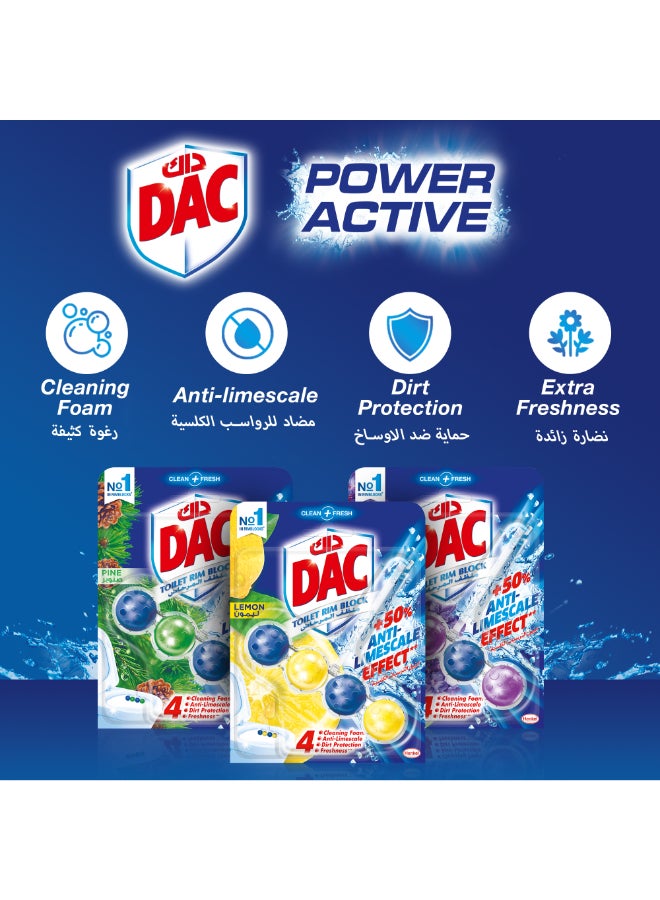 Dac - Clean And Fresh Toilet Rim Block With Four Function Formula And Air Freshener Affect Lemon 50grams - Image 1