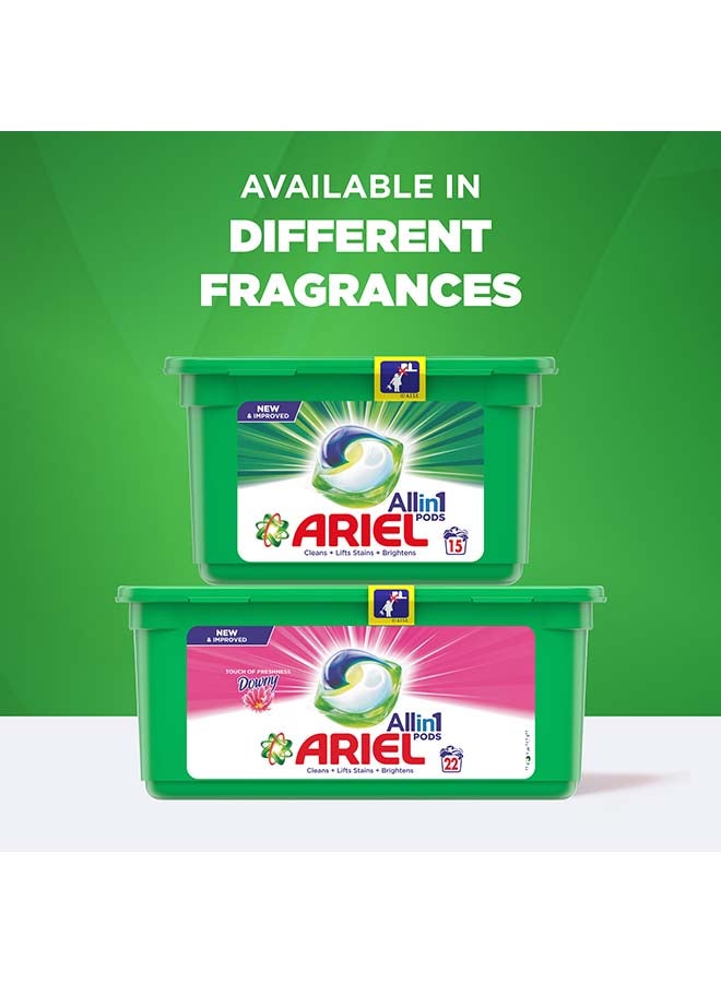 Ariel - Original All-In-1 Pods, 15 Count Laundry Detergent Pods.
Cleans, Lifts Stains And Brightens 307.5grams - Image 1