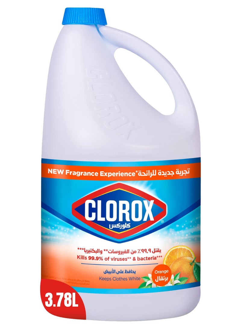 كلوركس مبيض سائل لتنظيف وتعقيم المنزل برائحة البرتقال أبيض 3.78لترات - Image 1