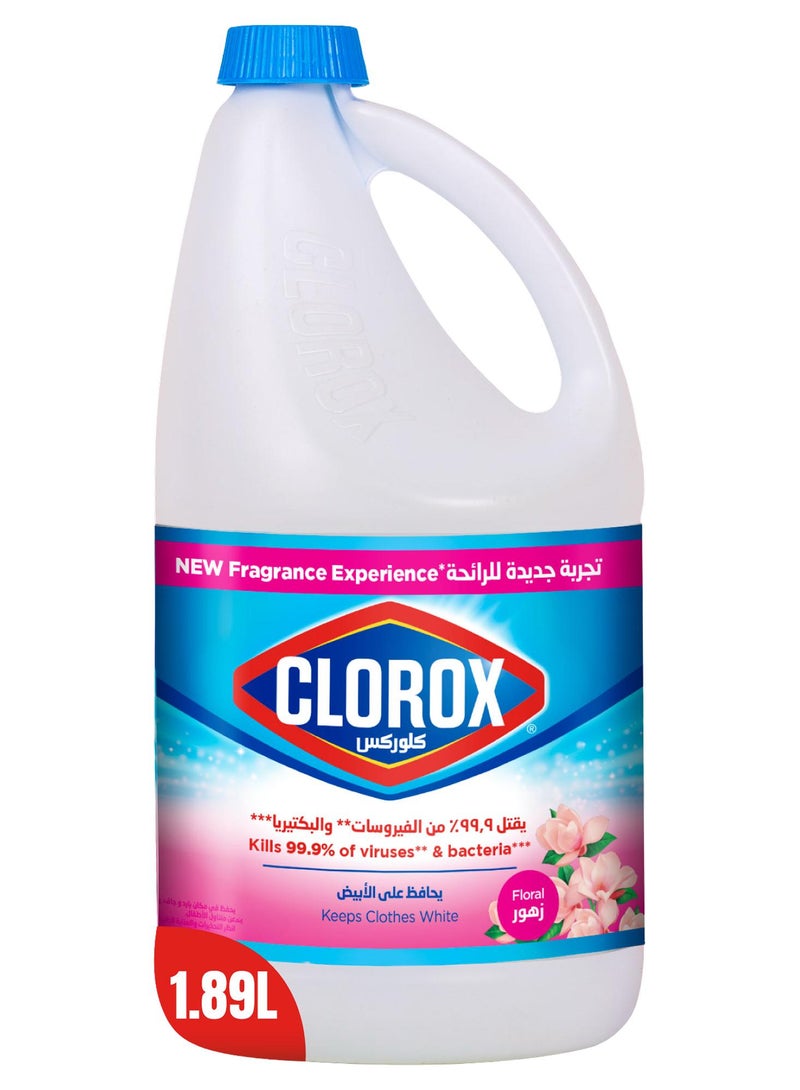 كلوركس مبيض سائل لتنظيف وتعقيم المنزل برائحة الزهور 1.89لترات - Image 1