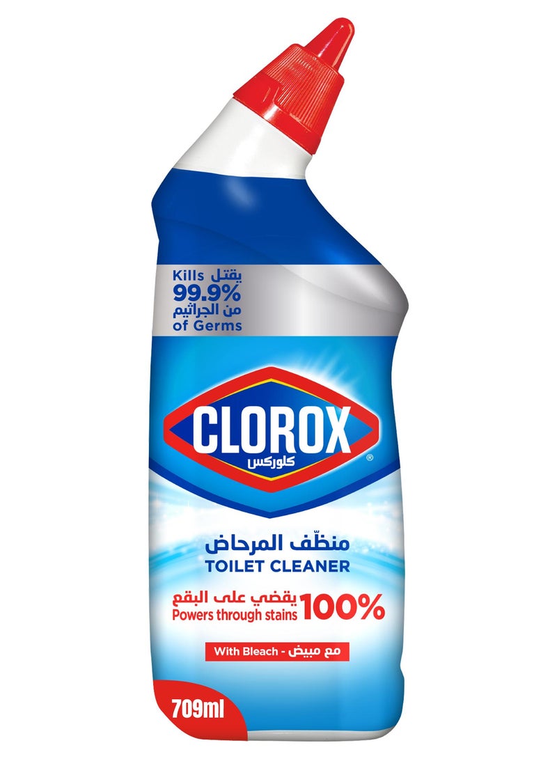 كلوركس منظف ومطهر للمرحاض برائحة أصلية مع مبيض، لون أزرق أزرق 709ملليلتر - Image 1