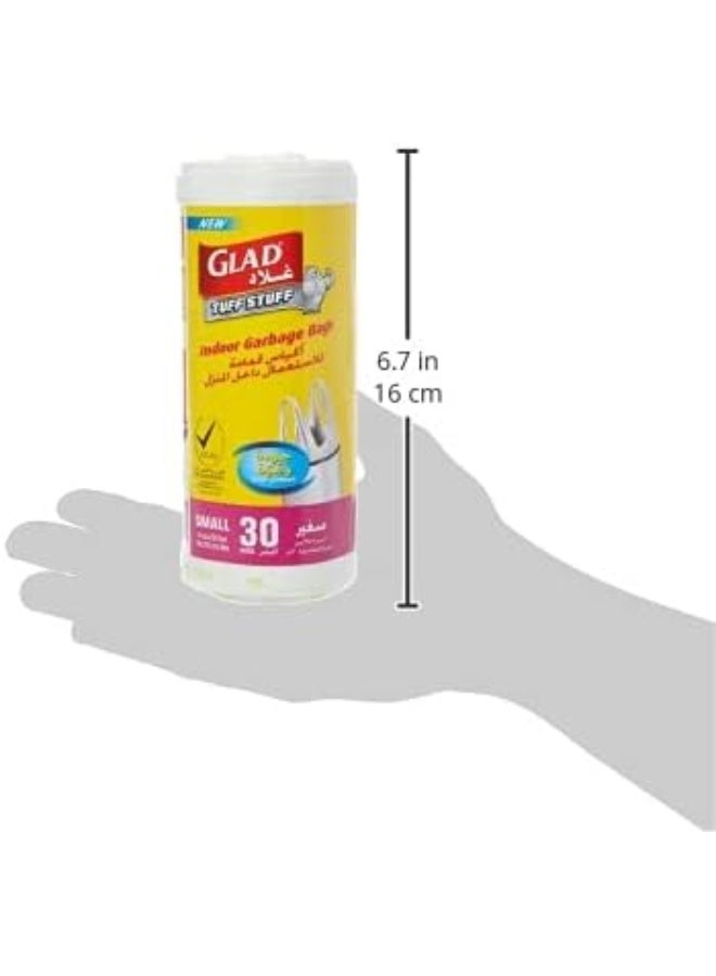 Glad - Tuff Stuff Garbage Bag Small White Handle Bags 20L 30 Bags White 51x39.5cm - Image 1