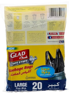 Glad Tuff Stuff Garbage Bag Large Black Handle Tie 110L 20 Bags  - Image 3
