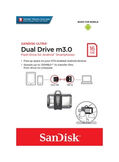 سانديسك فلاش درايف ألترا M3.0 بمنفذين وسرعة 130 ميجابايت في الثانية 16 GB  - Image 2