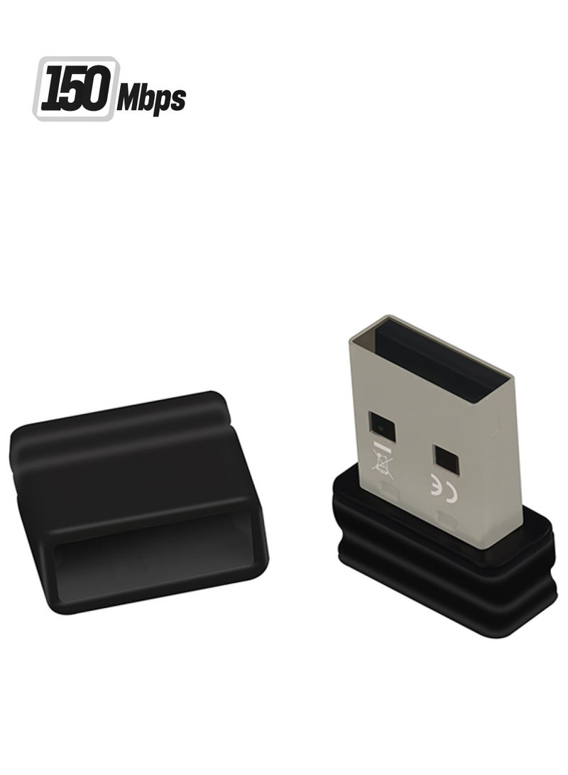 PROMATE Ultra-Small Wireless Adapter/ Transmitter With WiFi Hotspot 150 mbps Black - Image 1