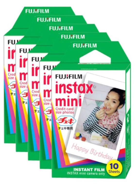 فوجي فيلم مجموعة أفلام للطباعة الفورية لكاميرات إنستاكس ميني من 5 ‏x‏ 10‏ أوراق أبيض - Image 1