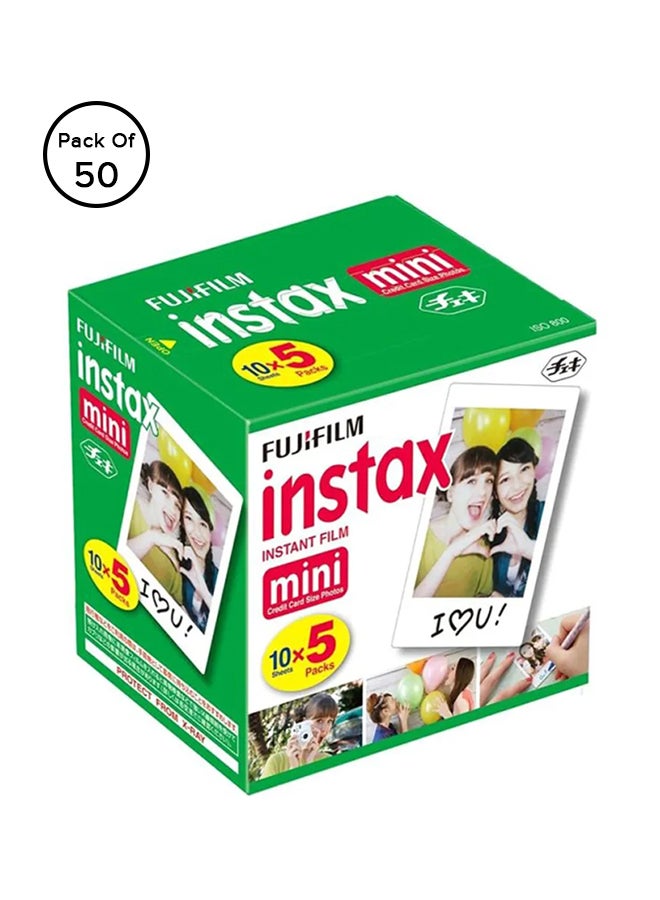 FUJIFILM Instax Mini Instant Film Pack Of 5 x 10 Sheets White - Image 2