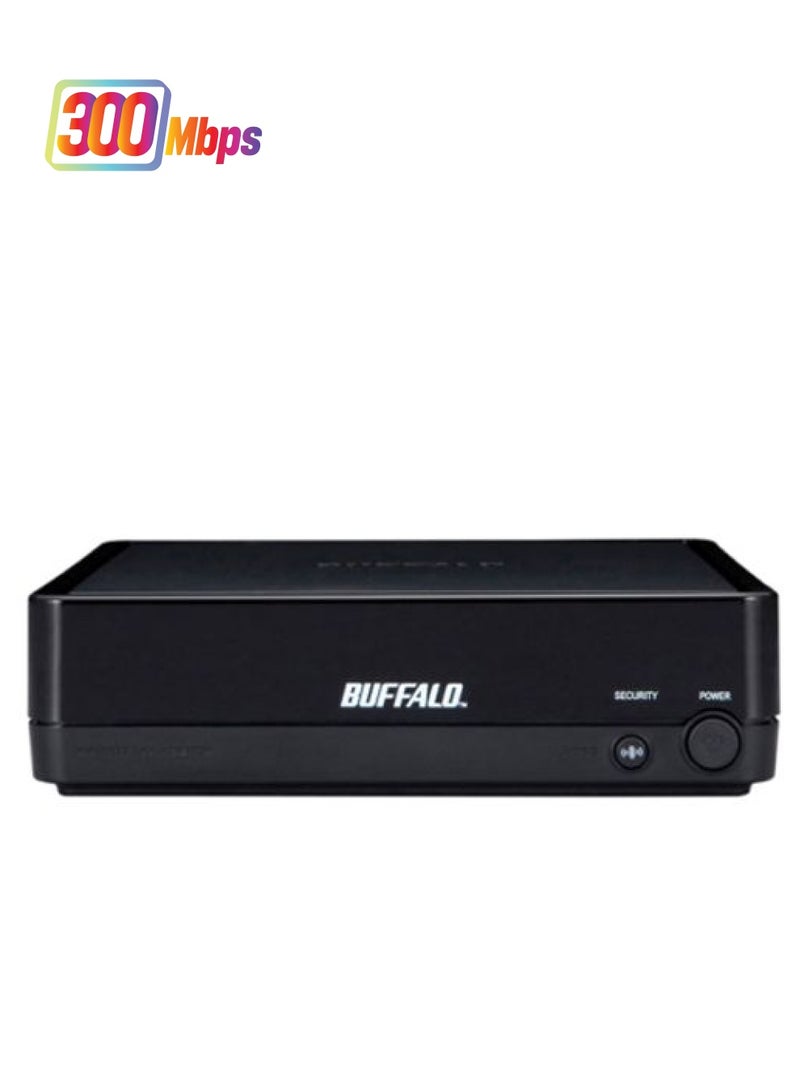 Buffalo - Wireless-N Ethernet Converter And Client Bridge 300 Mbps Black - Image 1