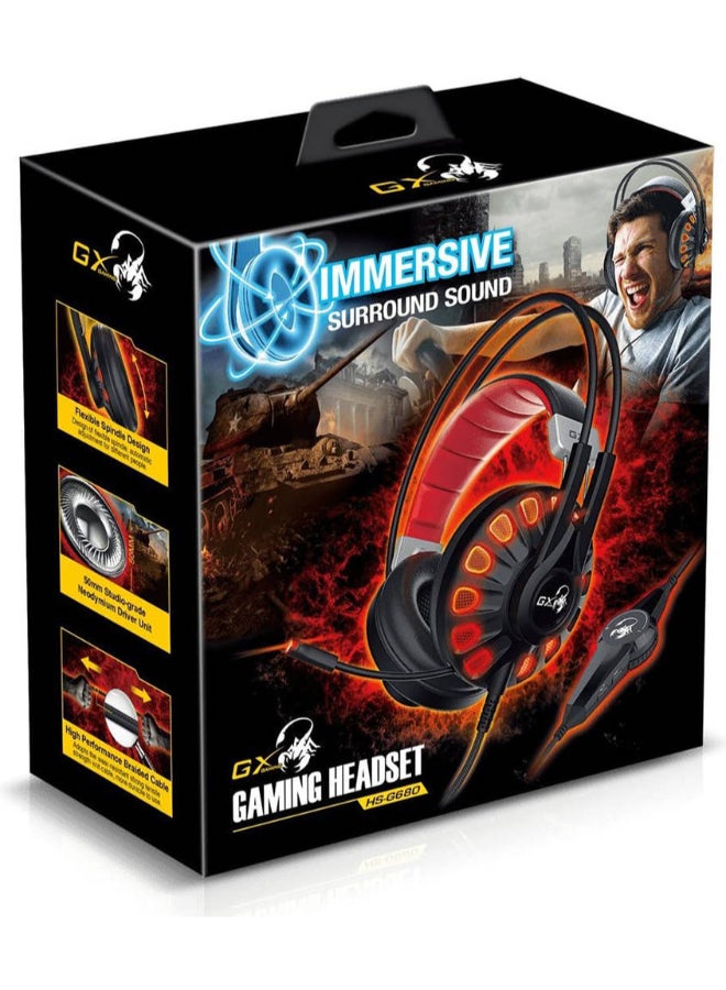 جينيس سماعة رأس للألعاب بطراز GX Honeycomb HS-G680 Revolver  - Image 3