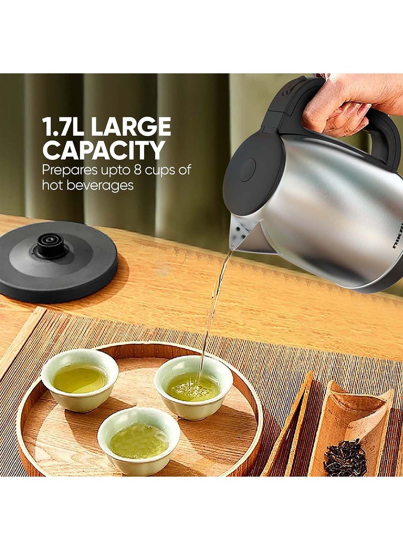 Stainless Steel Electric Kettle Stylish And Safe Boiling, Auto Shut Off, Indicator Light, 360° Rotating Base, Timeless Design, Matt Finish, Ideal For Home And Office Use 1.7 L 1540 W NK420A/ NK420AX Silver/Black - pnsku/N11426511A/45/_/1711020707/06cd7887-af12-4aff-9afa-5c4624b518b5