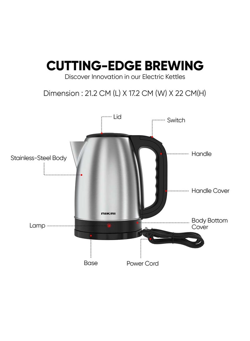 Stainless Steel Electric Kettle Stylish And Safe Boiling, Auto Shut Off, Indicator Light, 360° Rotating Base, Timeless Design, Matt Finish, Ideal For Home And Office Use 1.7 L 1540 W NK420A/ NK420AX Silver/Black - pnsku/N11426511A/45/_/1711020707/2a166f57-ed84-449a-b202-bddadd1e5930