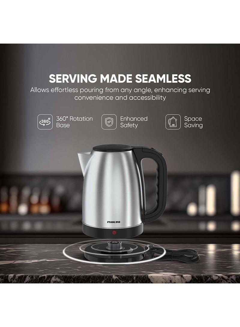 Stainless Steel Electric Kettle Stylish And Safe Boiling, Auto Shut Off, Indicator Light, 360° Rotating Base, Timeless Design, Matt Finish, Ideal For Home And Office Use 1.7 L 1540 W NK420A/ NK420AX Silver/Black - pnsku/N11426511A/45/_/1711020708/f1aef6b0-6f32-416e-b3e7-244b94ab39ce